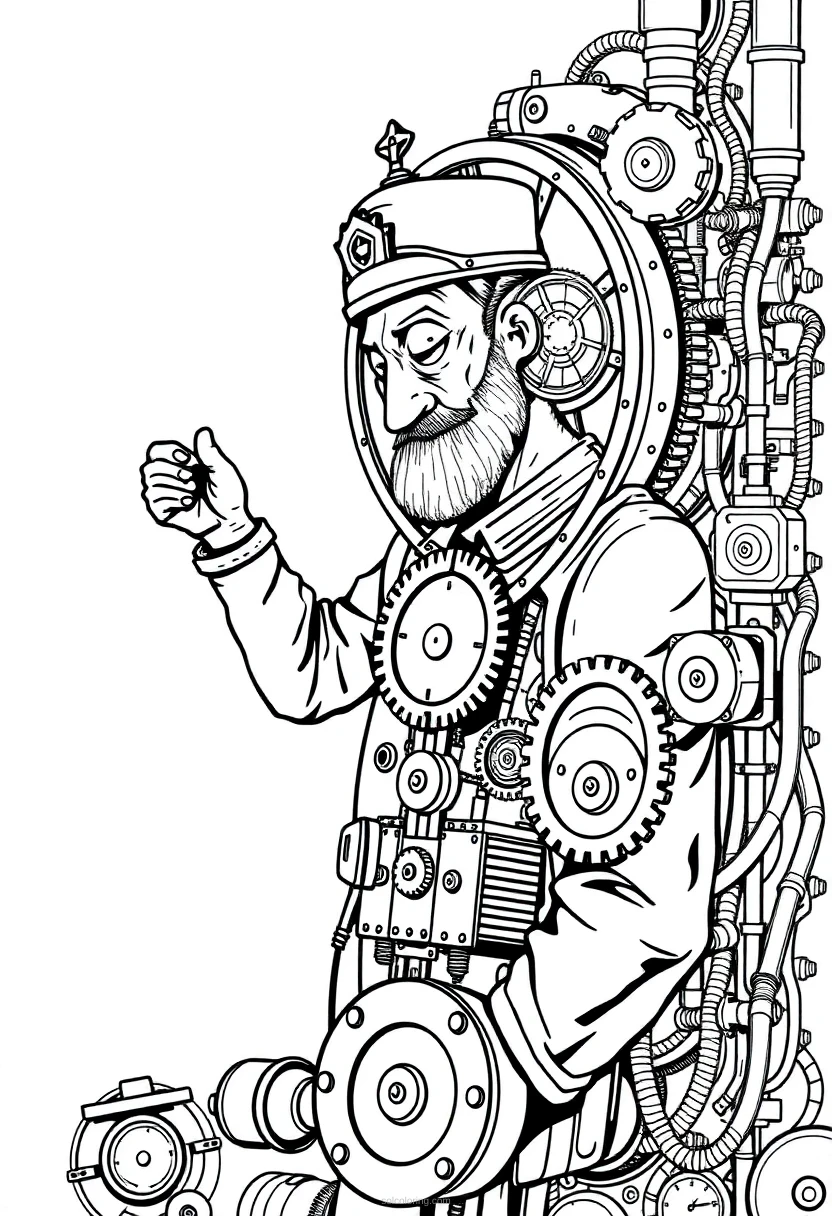 Clockwork Mechanic coloring page for kids