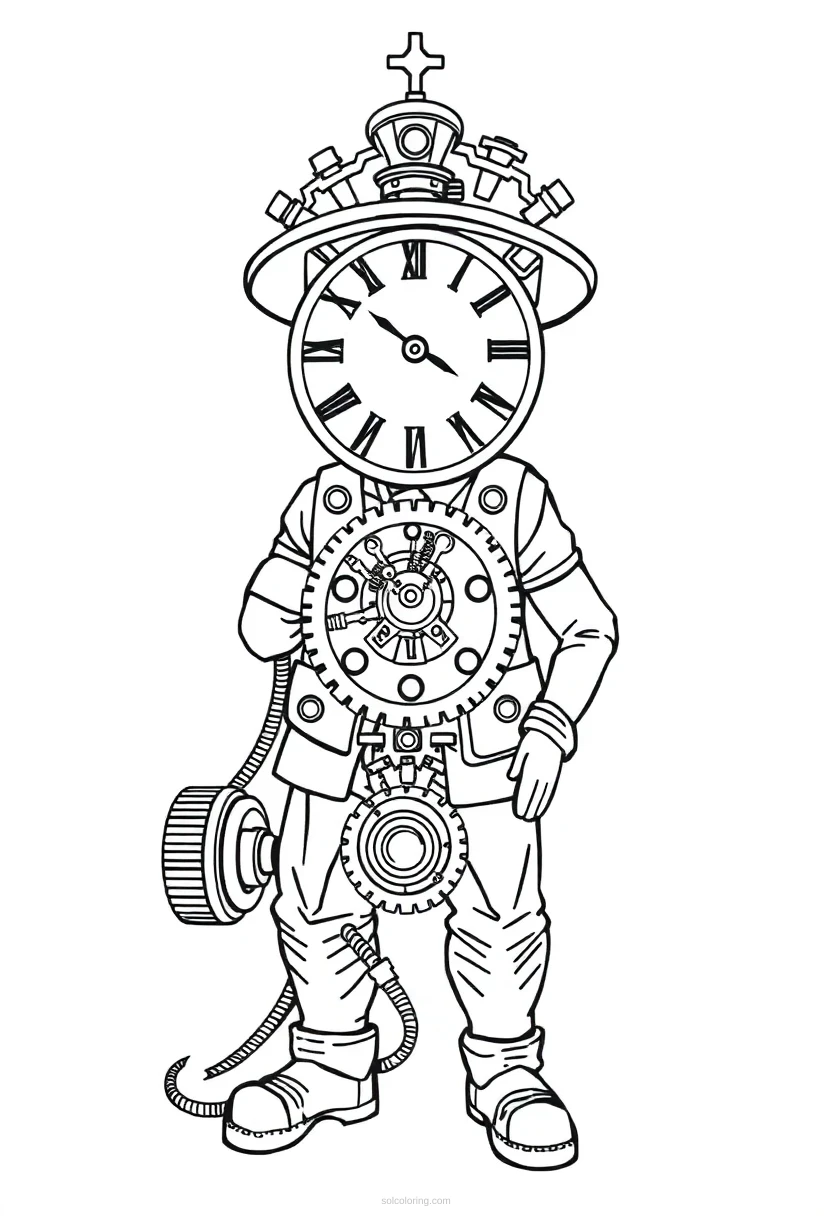 Clockwork Mechanic coloring page for kids