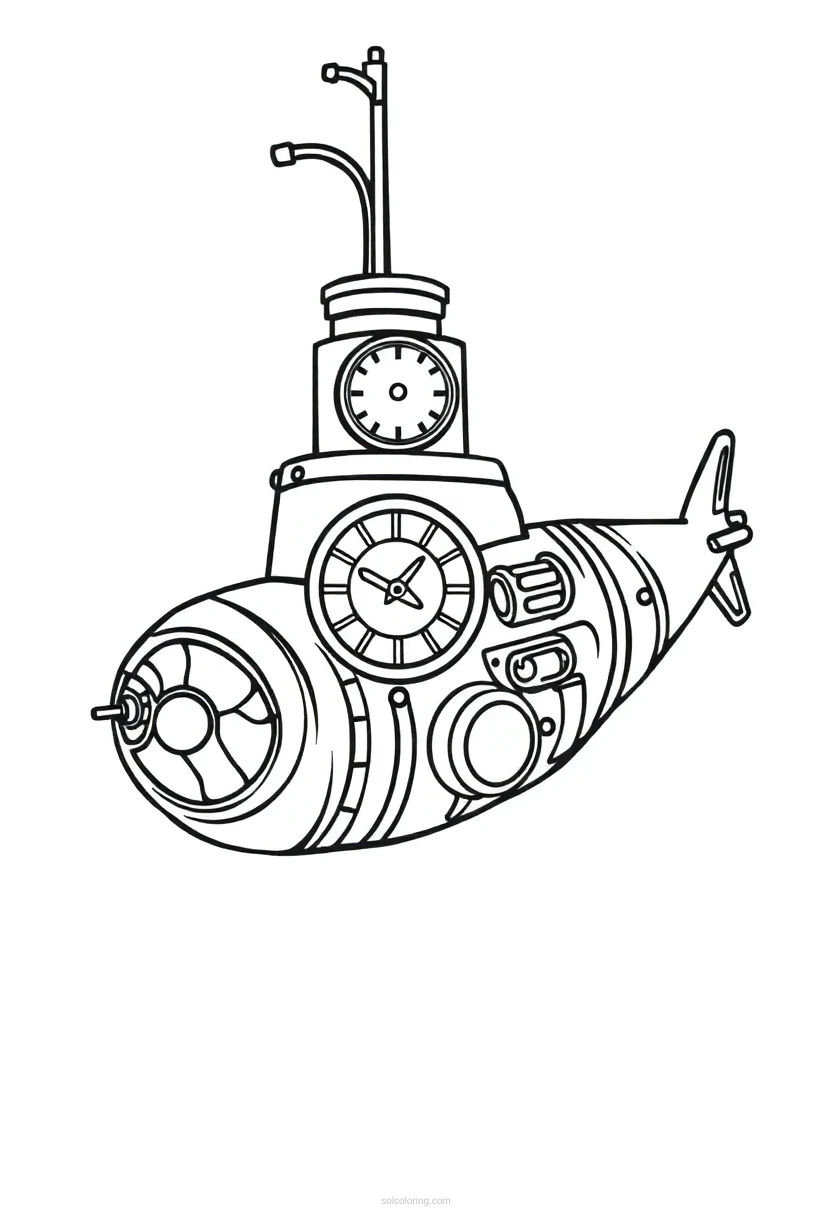 Clockwork Submarine coloring pages