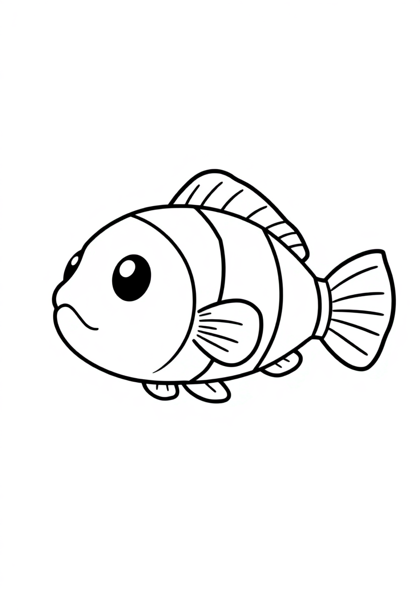 Clownfish coloring page, free printable