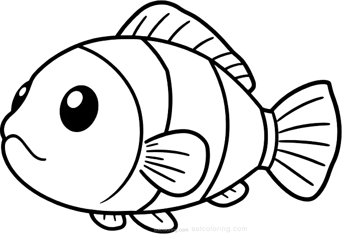 Clownfish coloring page for kids