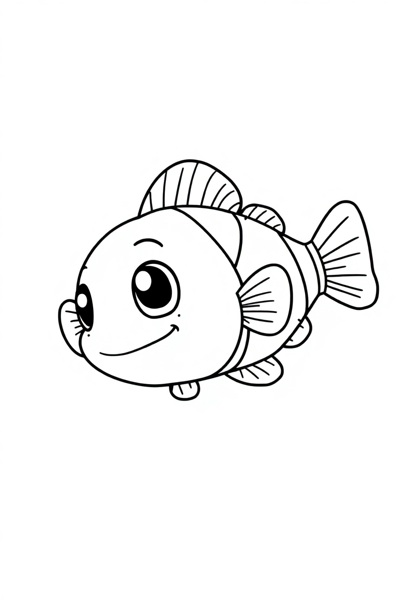 Clownfish coloring page, free printable