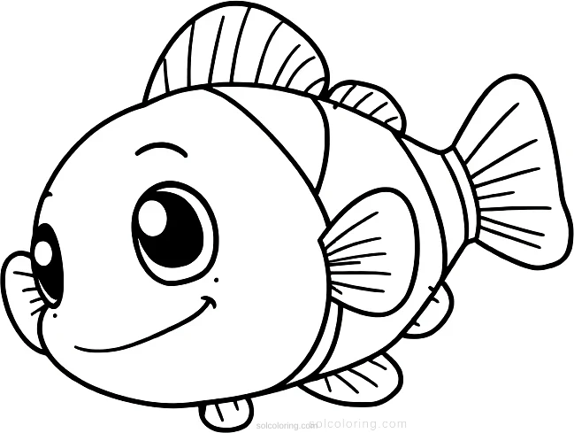 Clownfish coloring page for kids