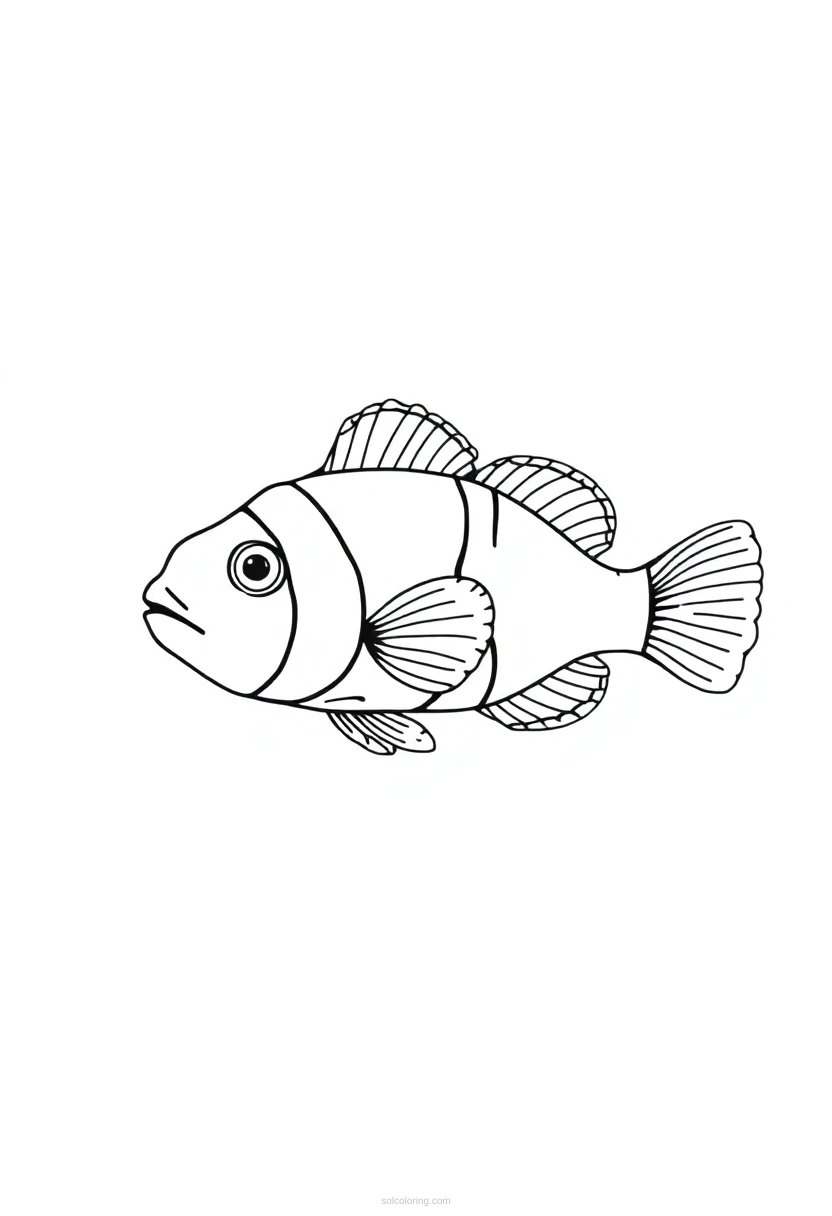 Clownfish coloring page for kids