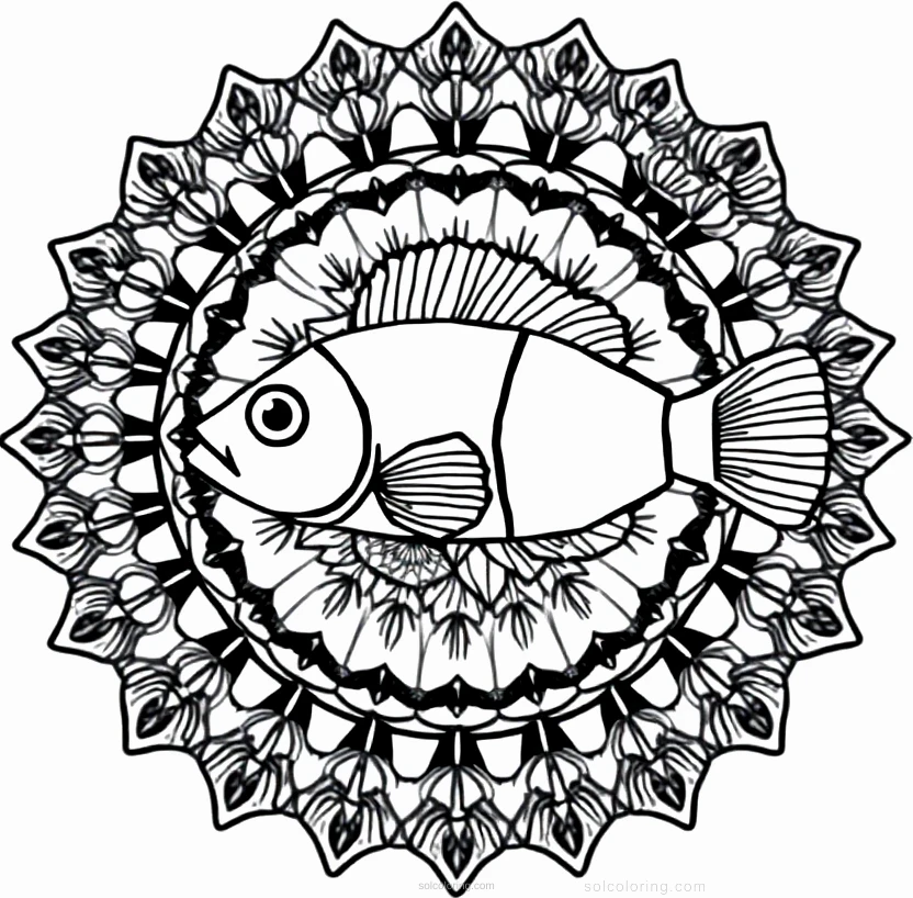 Clownfish coloring page for kids