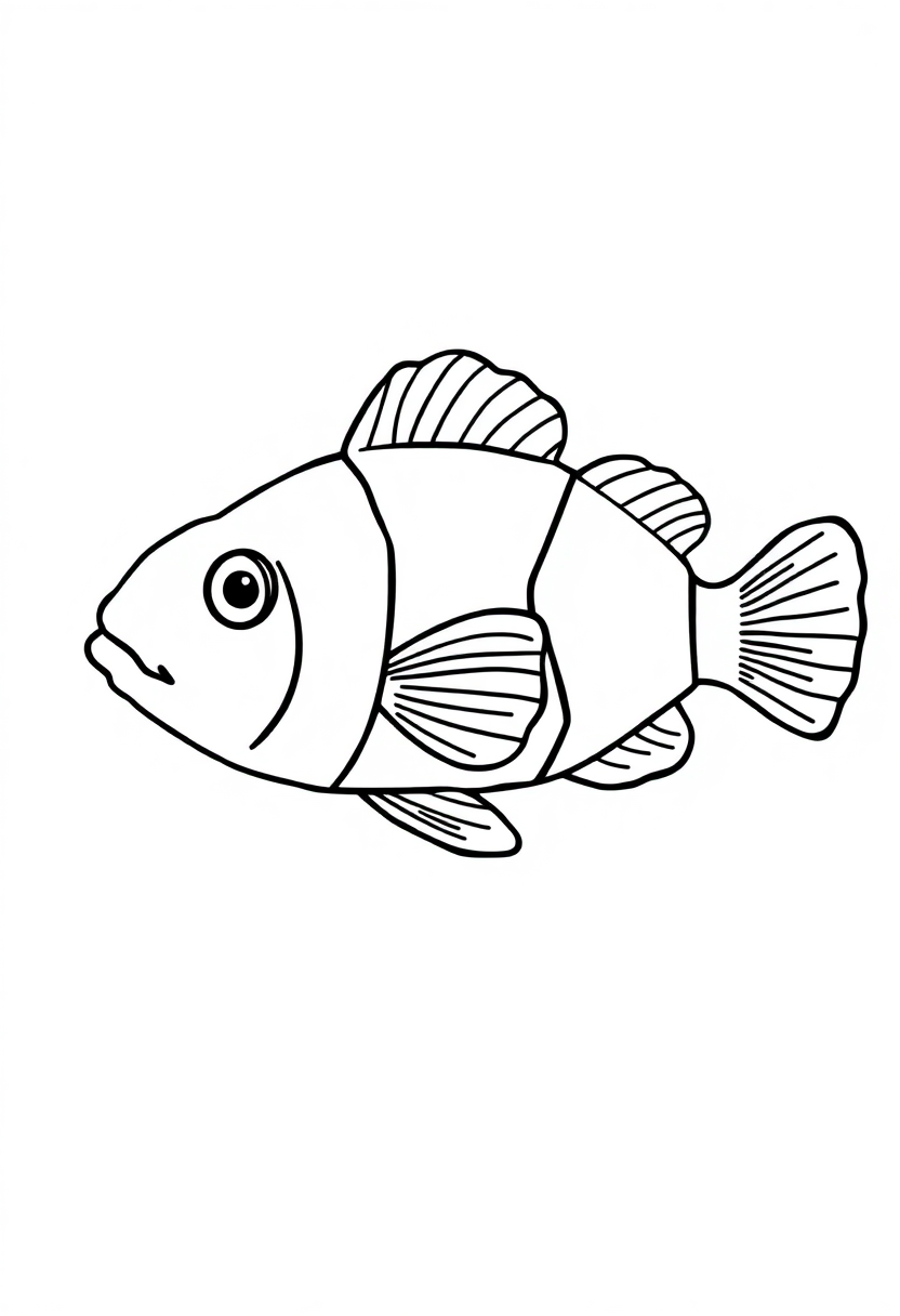 Clownfish coloring page, free printable