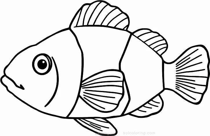 Clownfish coloring page for kids