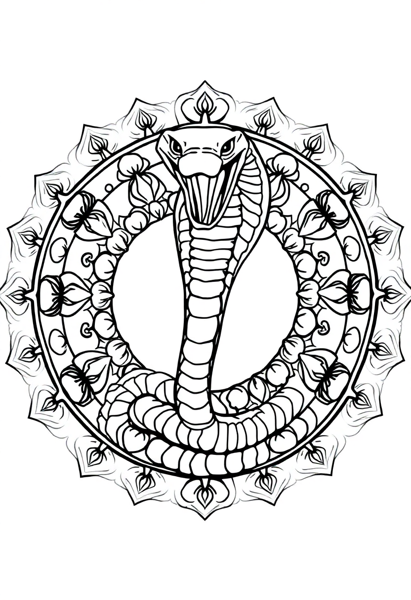 Cobra coloring page, free printable