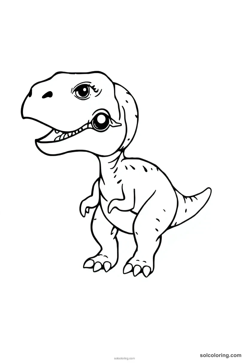 Chibi Coelophysis chibi coloring page for kids