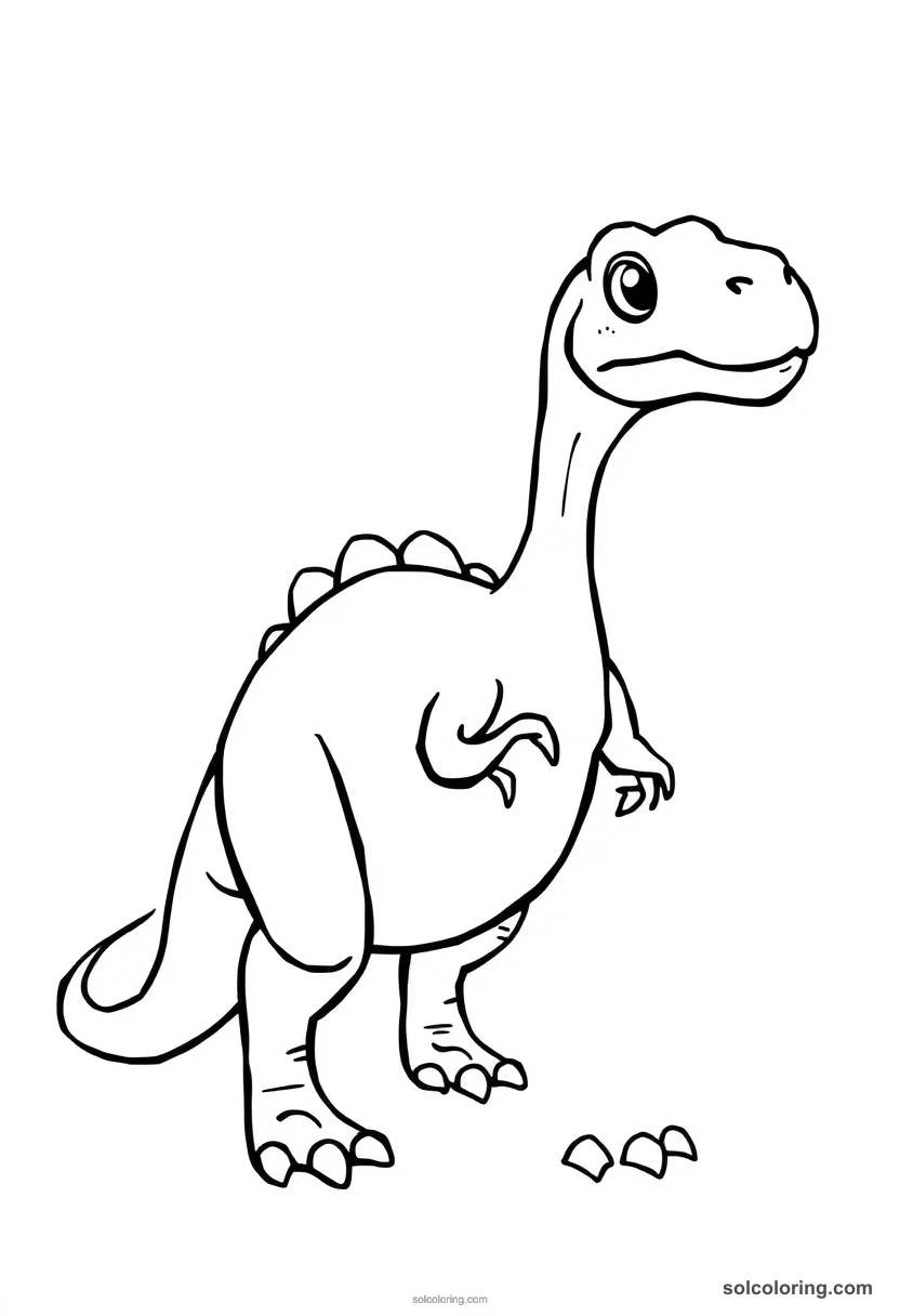 Cute Cartoon Coelophysis cute cartoon coloring page for kids
