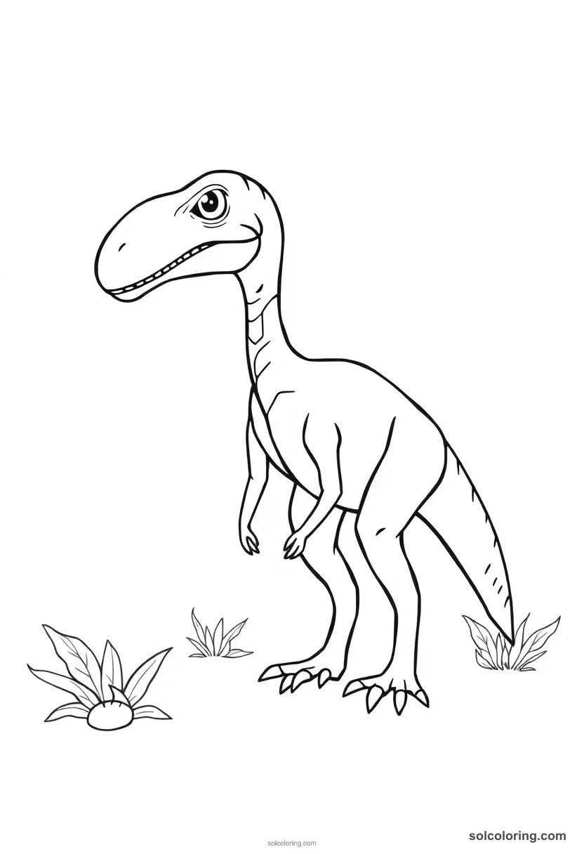 Simple Coelophysis simple coloring page for kids