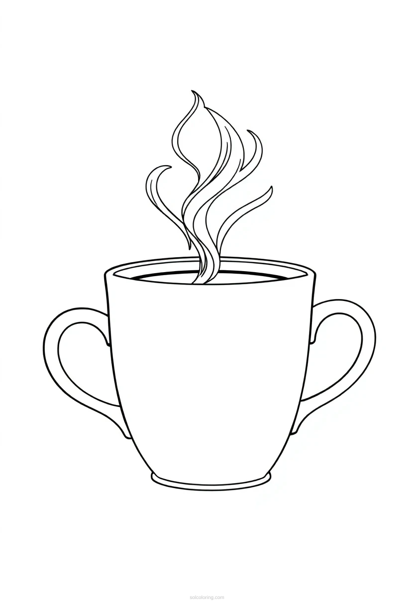 Coffee Cup With Steam coloring page for kids