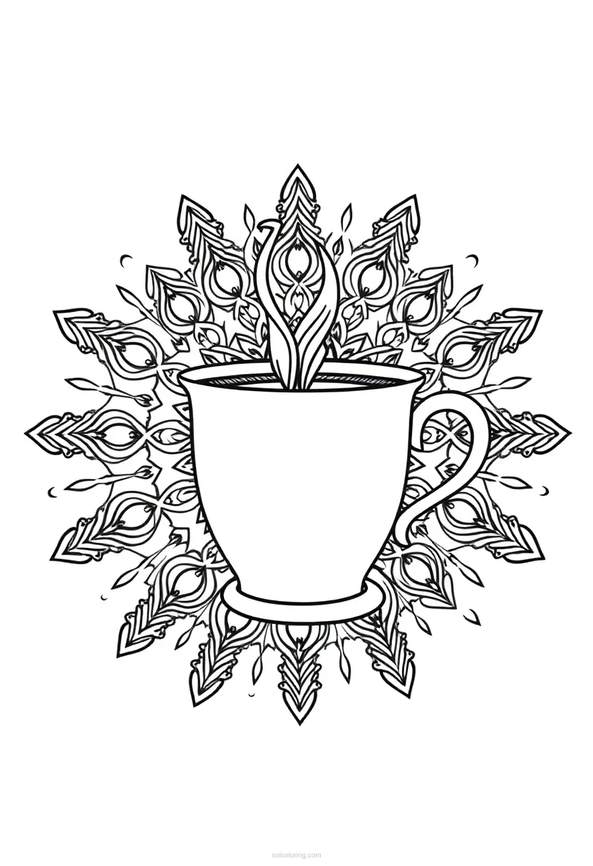 Coffee Cup With Steam coloring page for kids