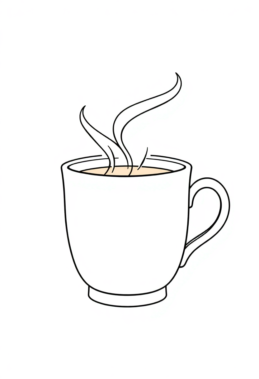 Coffee Cup With Steam coloring pages