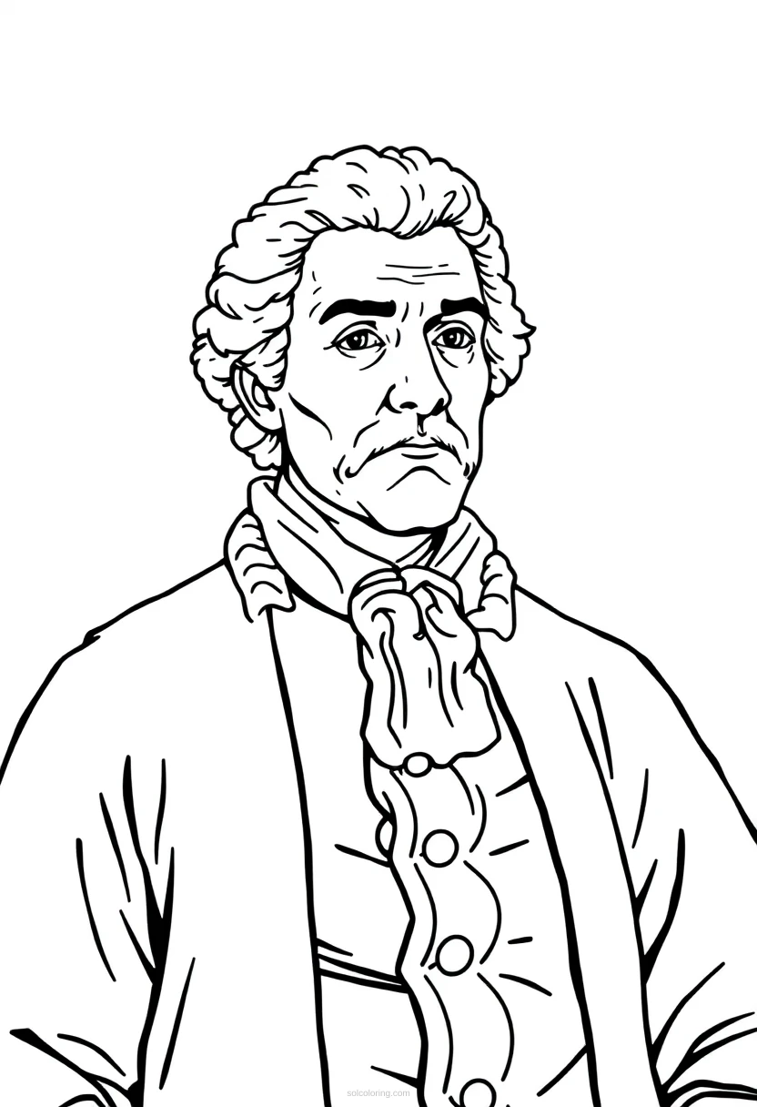 Colonial Governor coloring page for kids