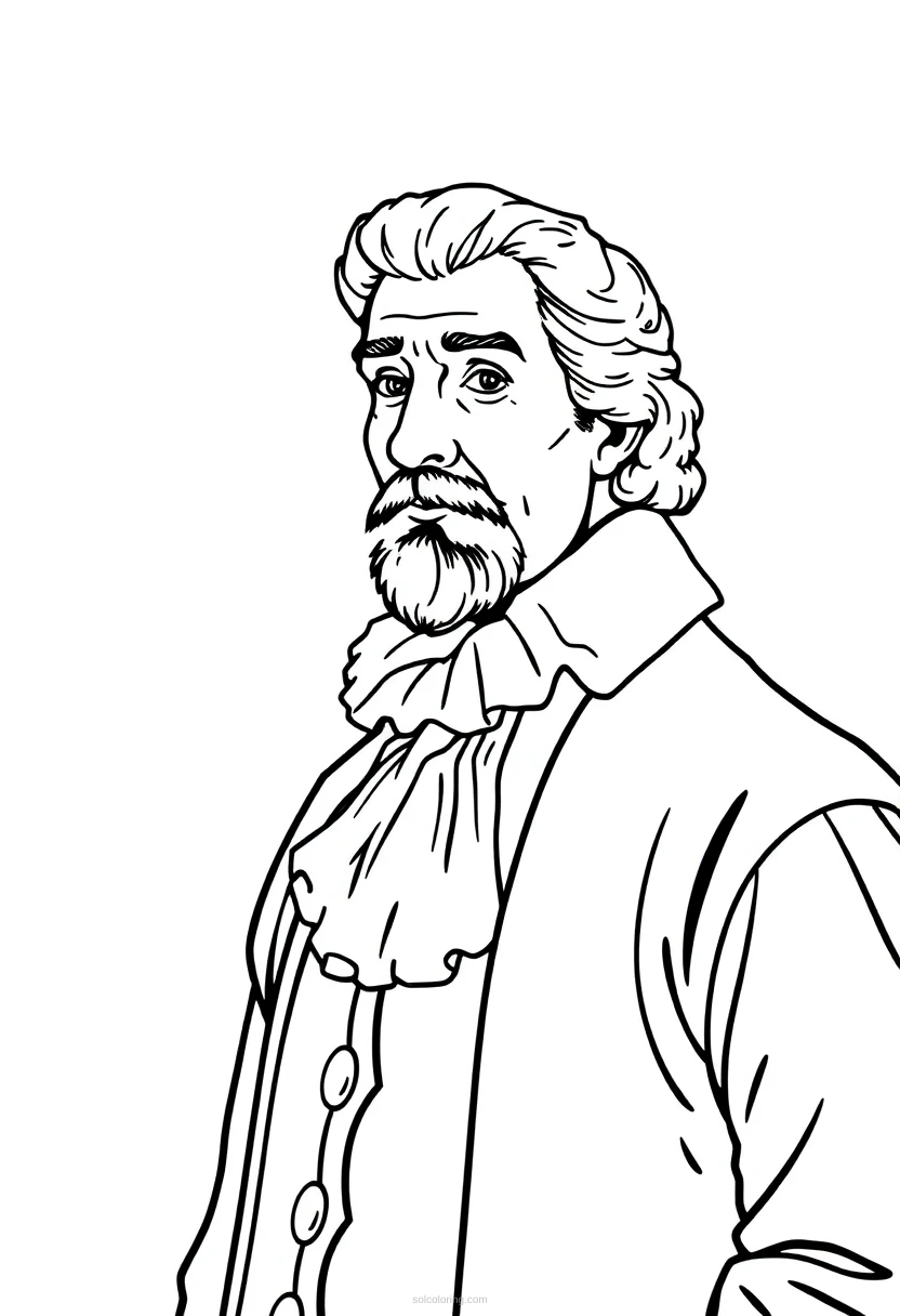 Colonial Governor coloring page for kids