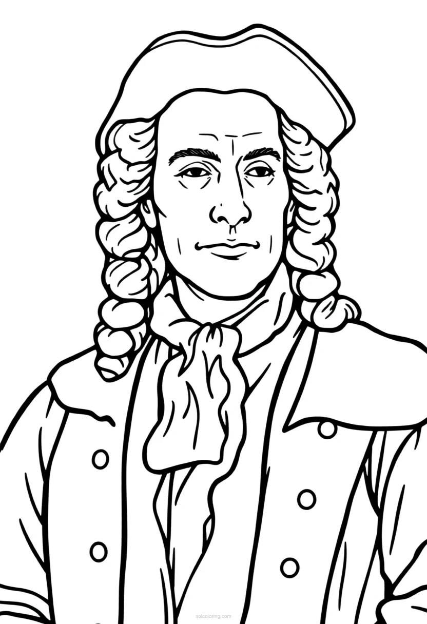 Colonial Governor coloring page for kids