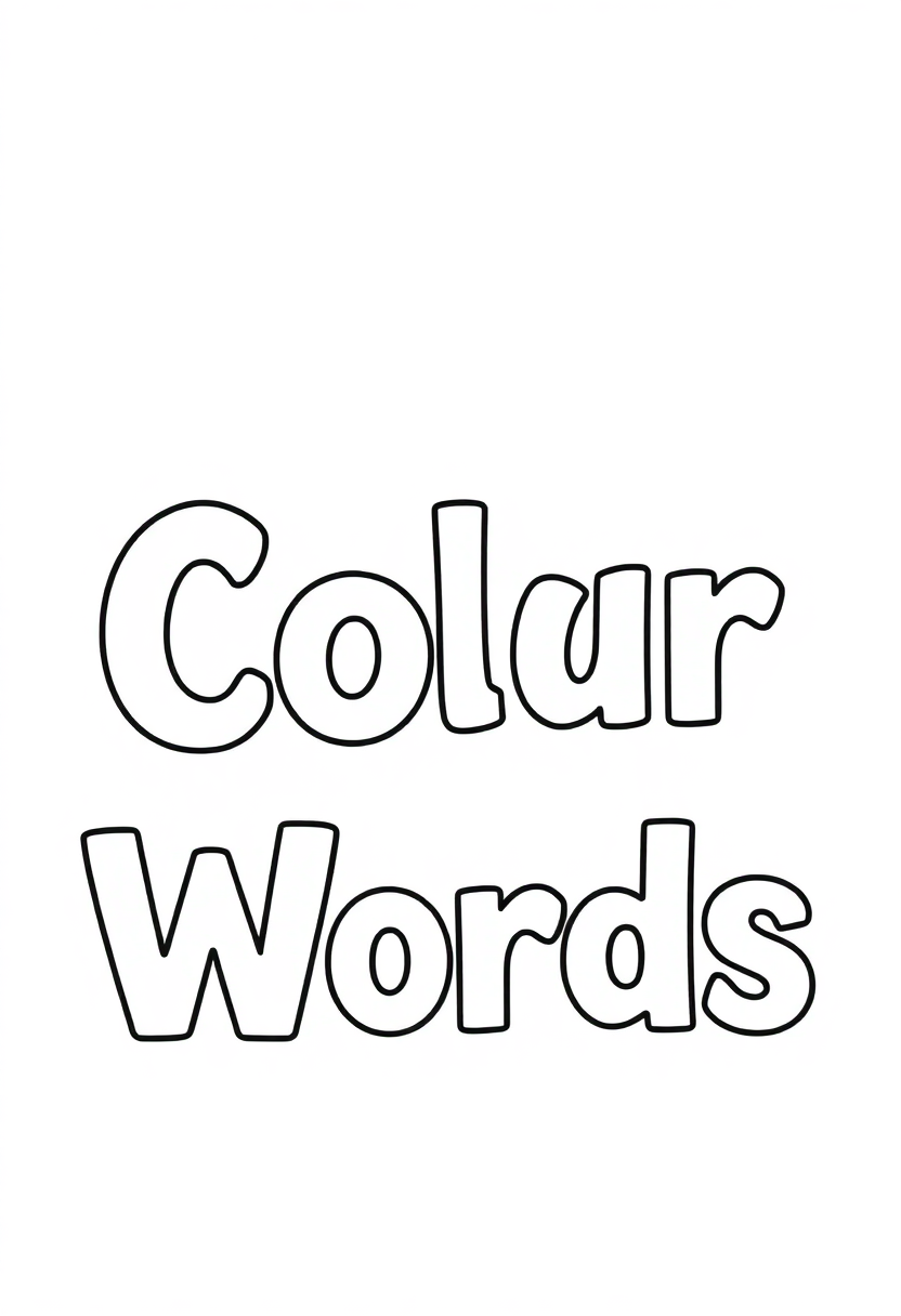 Color Words coloring page for kids