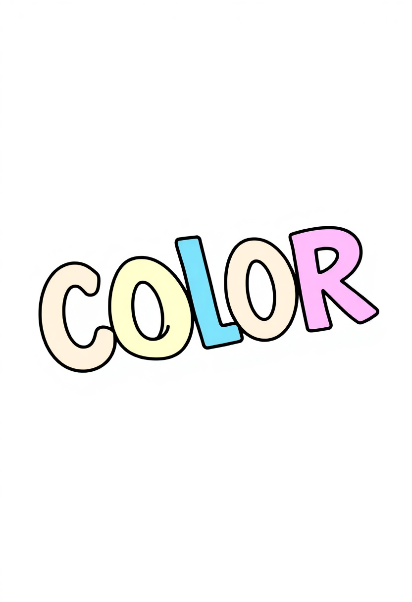 Color Words coloring page for kids