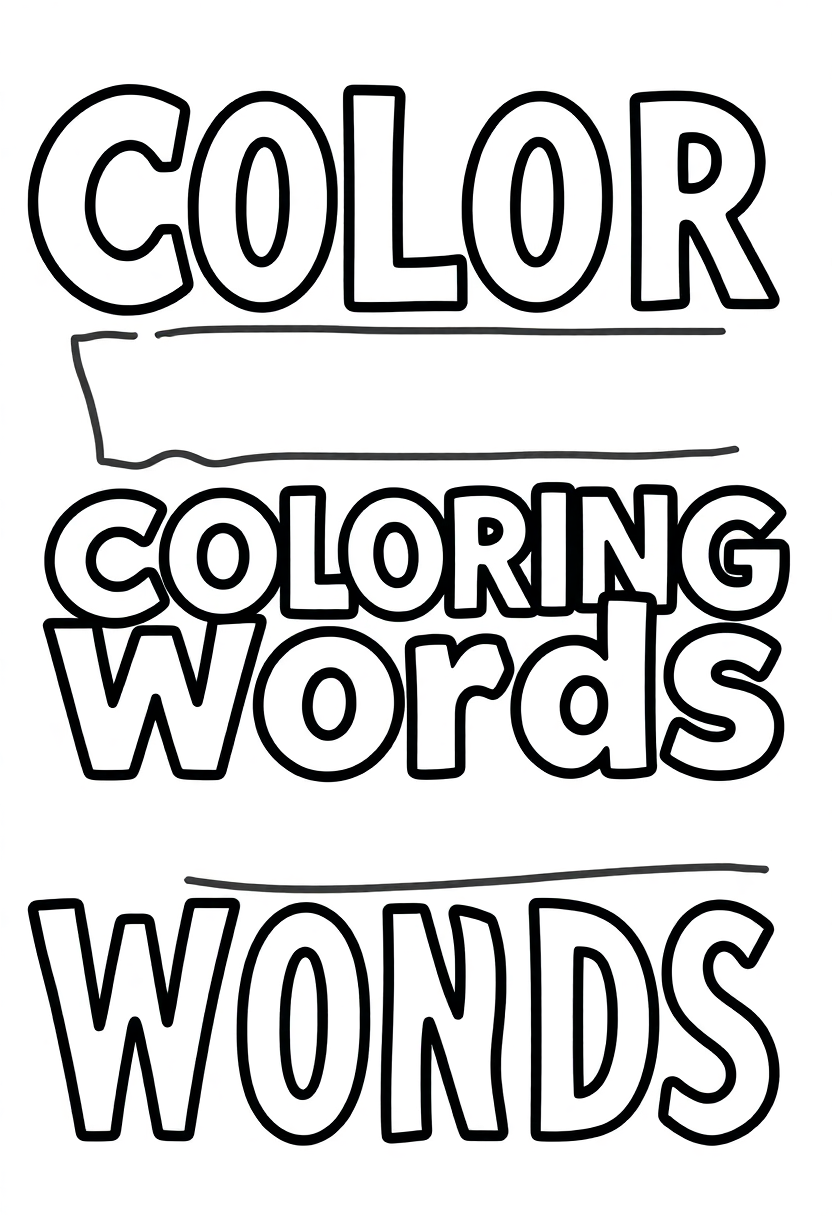 Color Words coloring page for kids