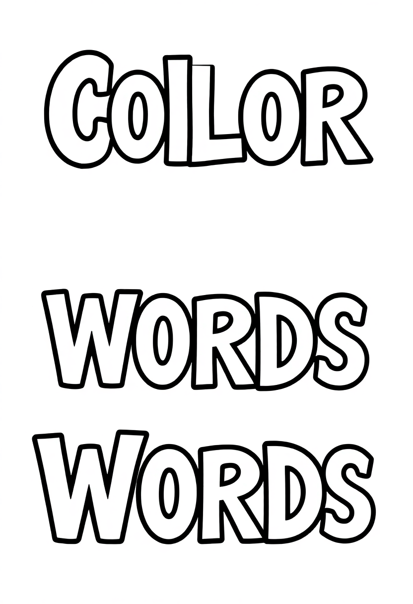 Color Words coloring page for kids