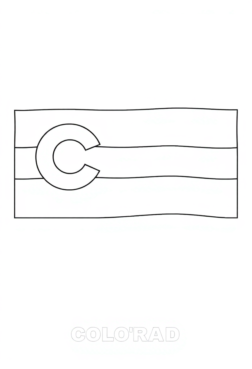 Colorado State Flag coloring page, free printable