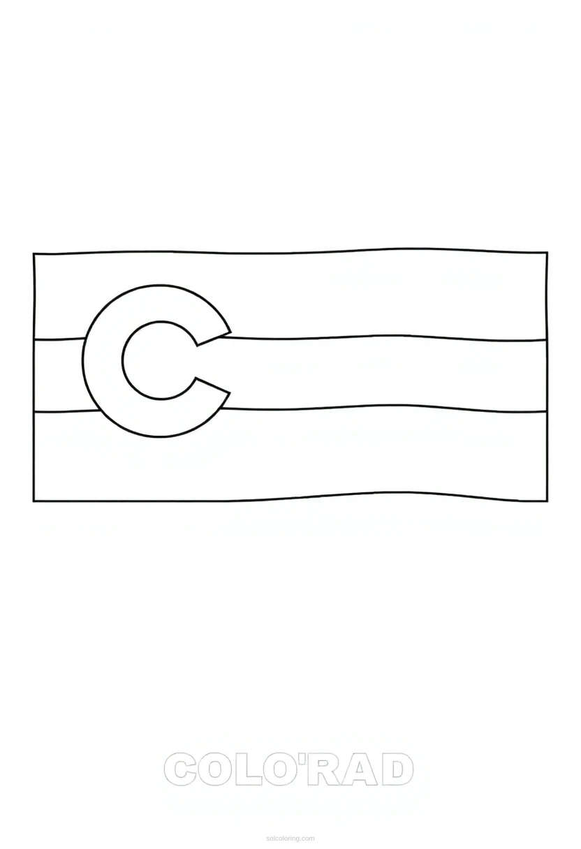Colorado State Flag coloring page for kids