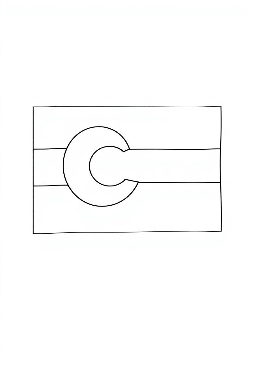 Colorado State Flag coloring page, free printable