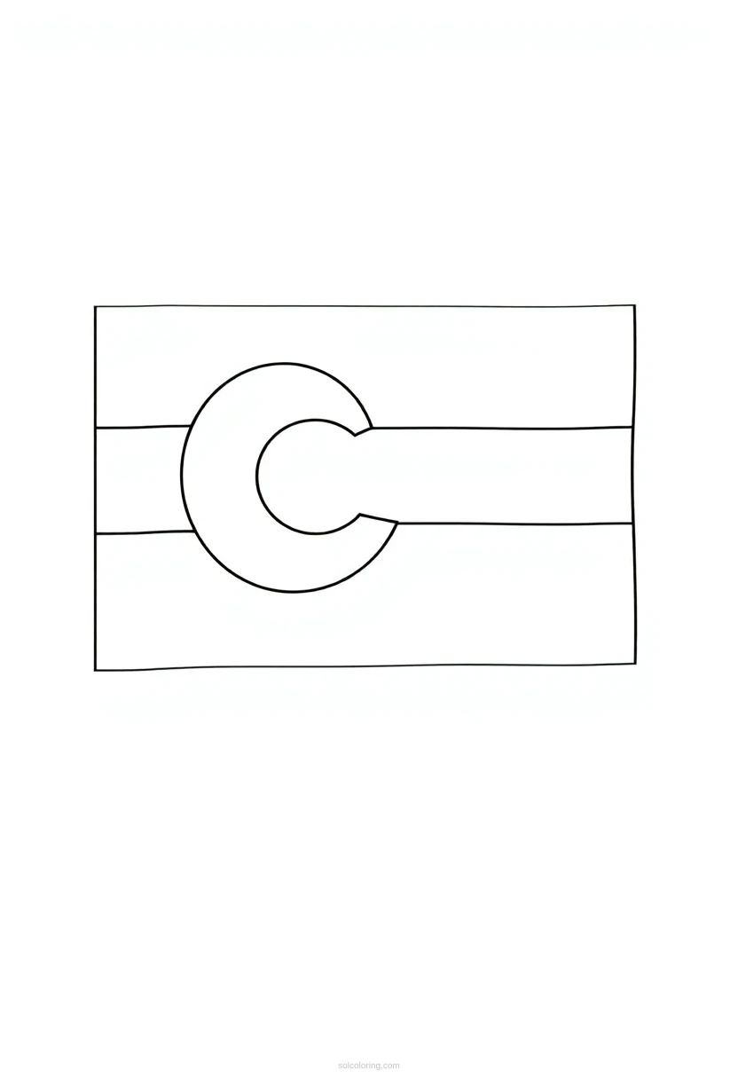 Colorado State Flag coloring page for kids
