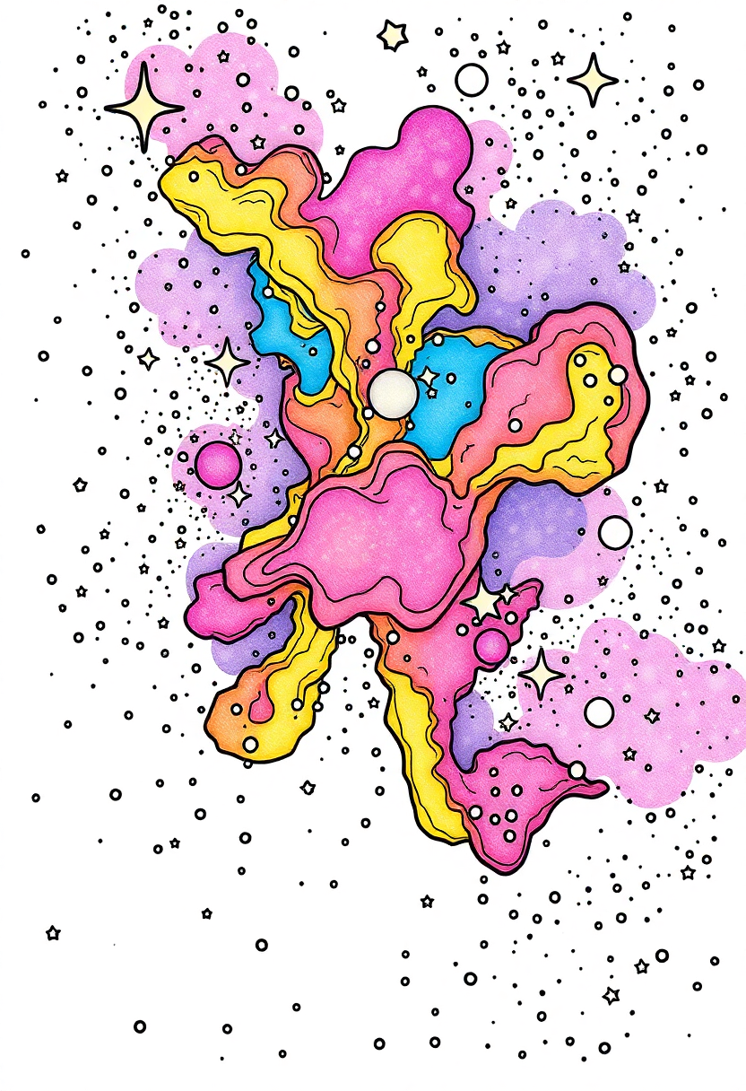 Colorful Nebula With Stars And Cosmic Dust coloring pages