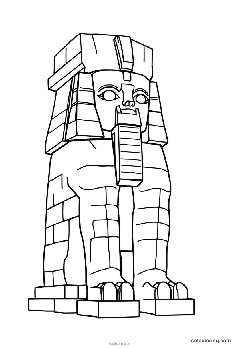 Chibi Colossi of Memnon chibi coloring page for kids