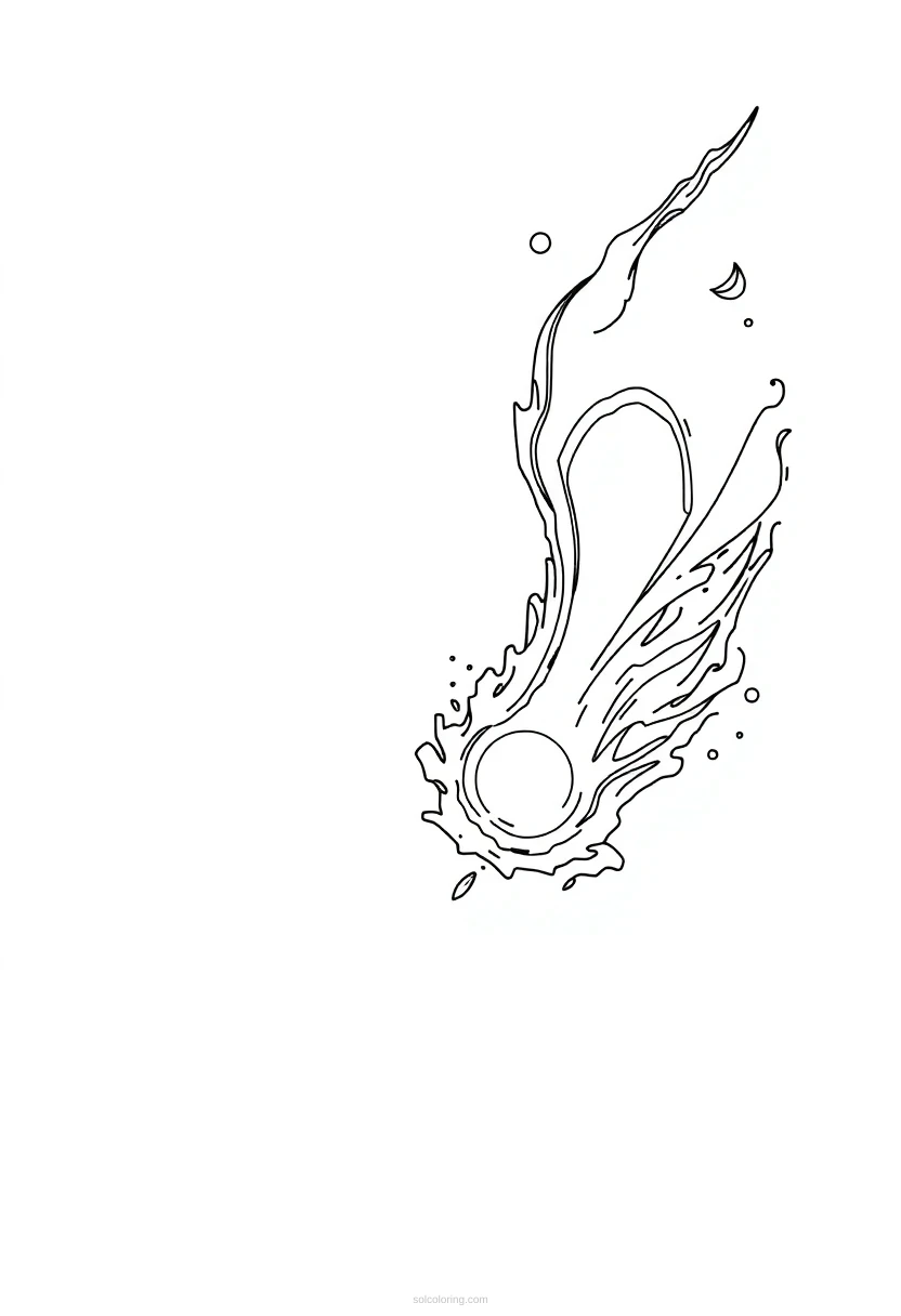 Comet With Tail coloring page for kids