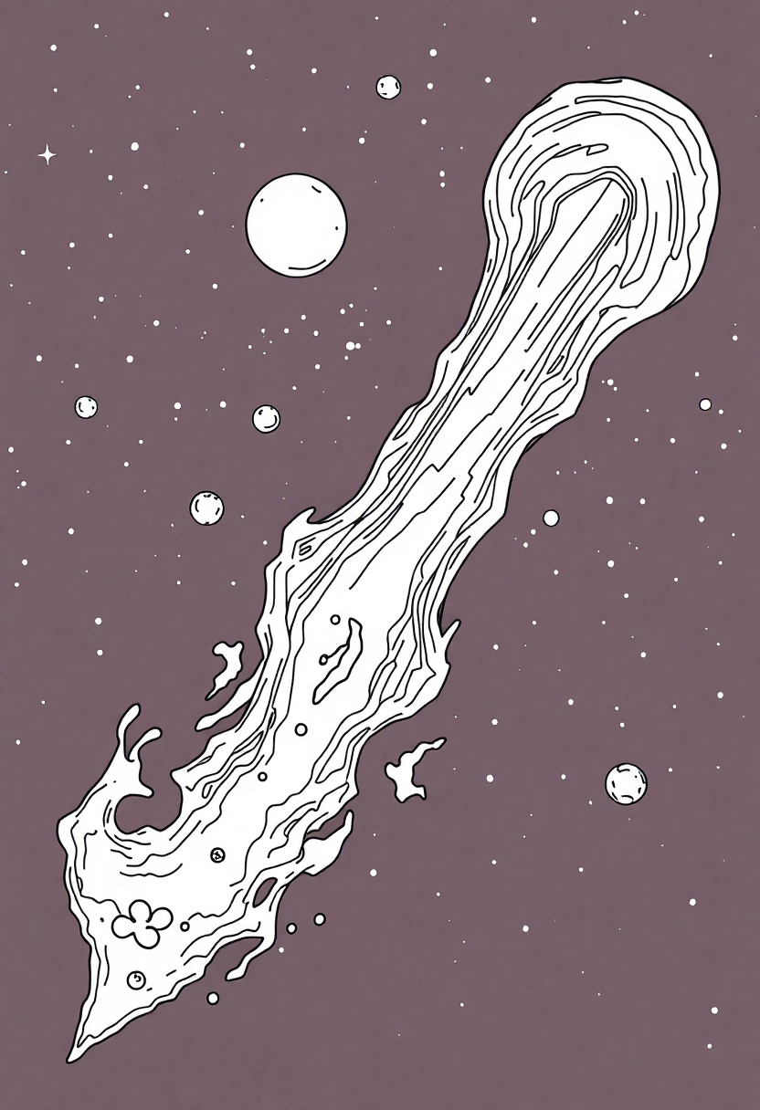 Comet with Tail coloring page, free printable