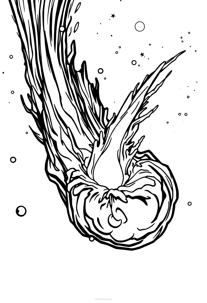 Comet with Tail coloring page for kids