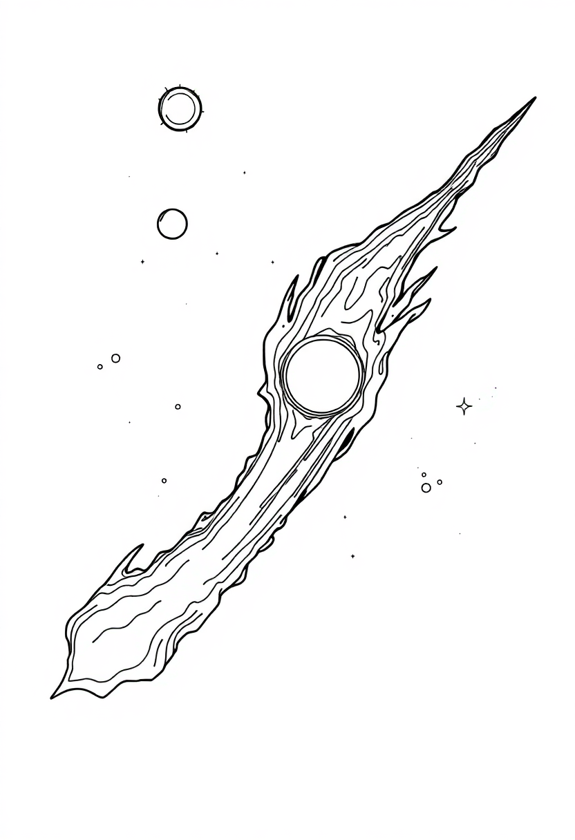 Comet with Tail coloring page, free printable