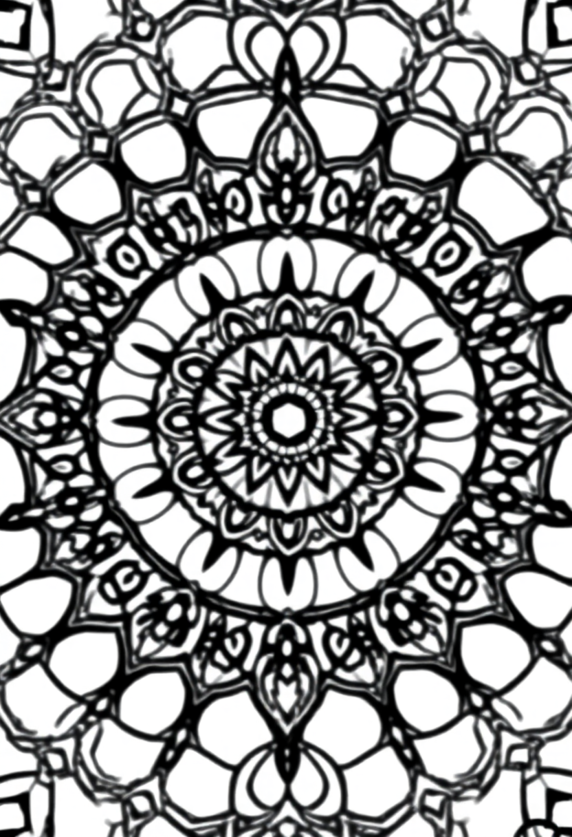 Complex Adult Mandala coloring page for kids