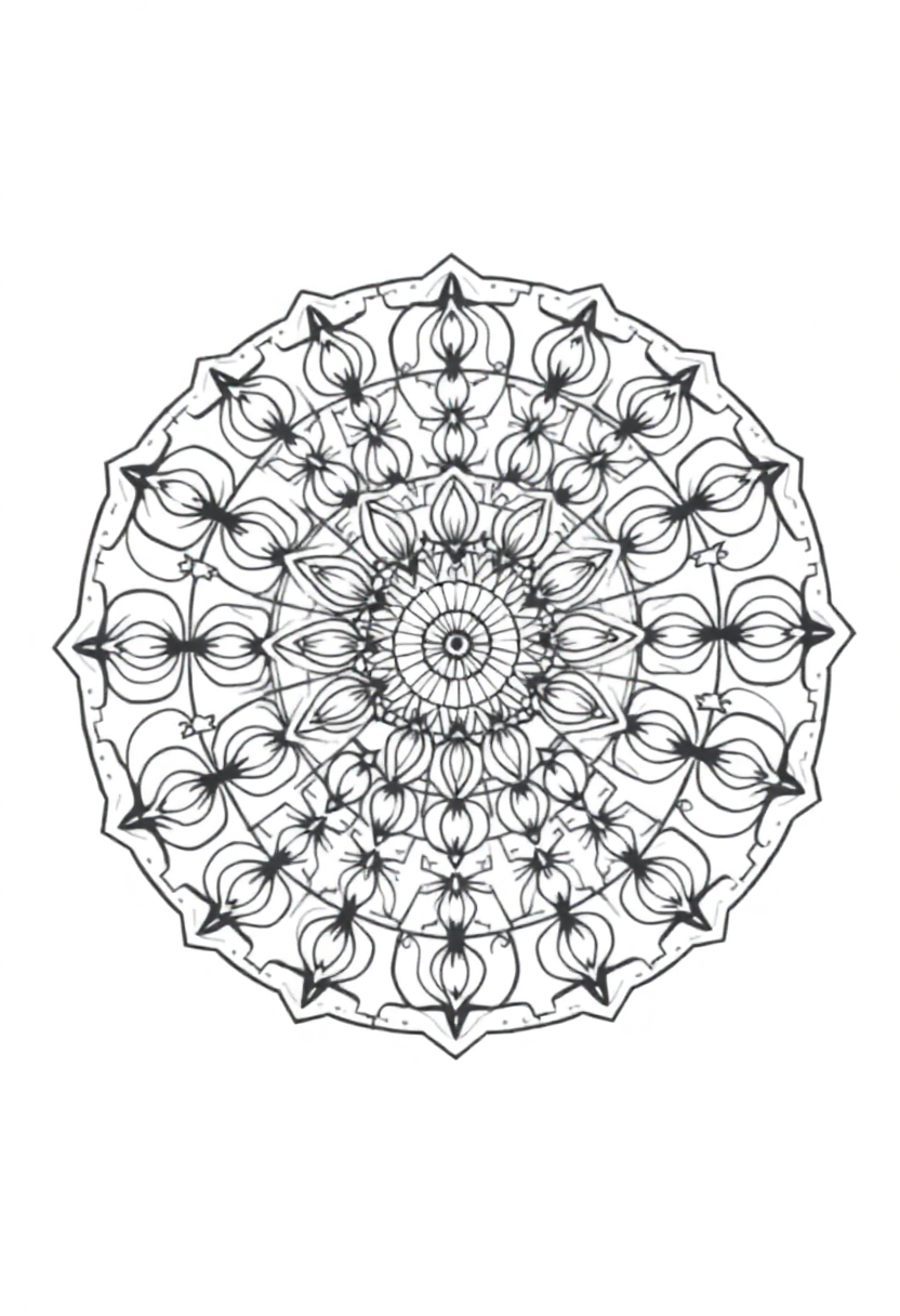 Complex Adult Mandala Realistic coloring pages