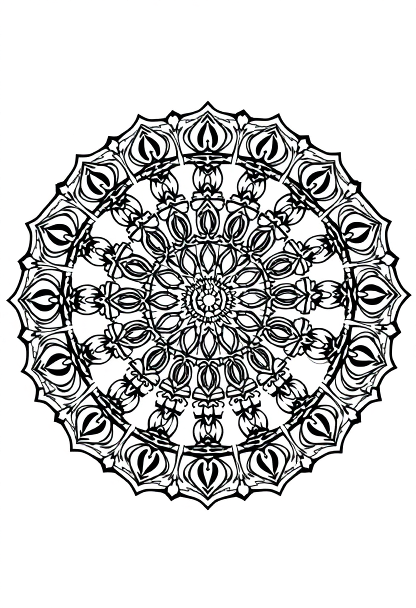 Complex Adult Mandala Simple coloring pages