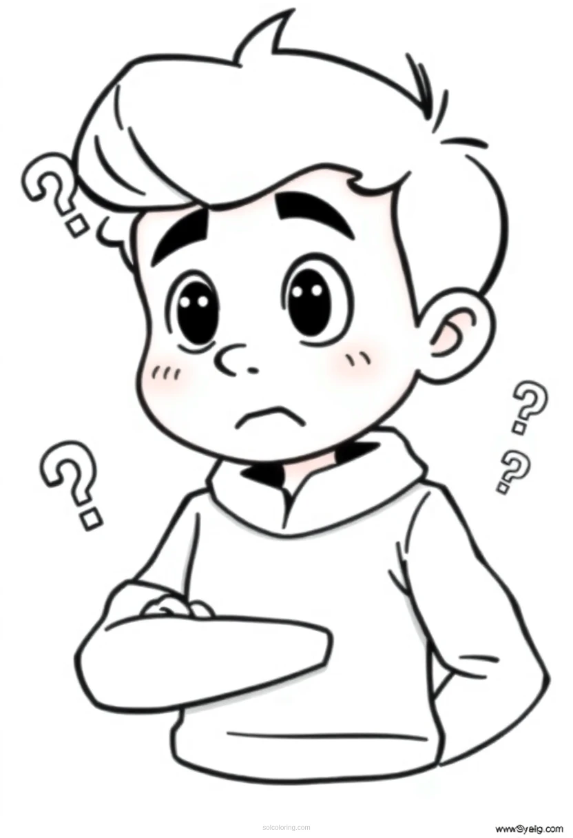 Confused Nick Young Question Marks coloring page for kids
