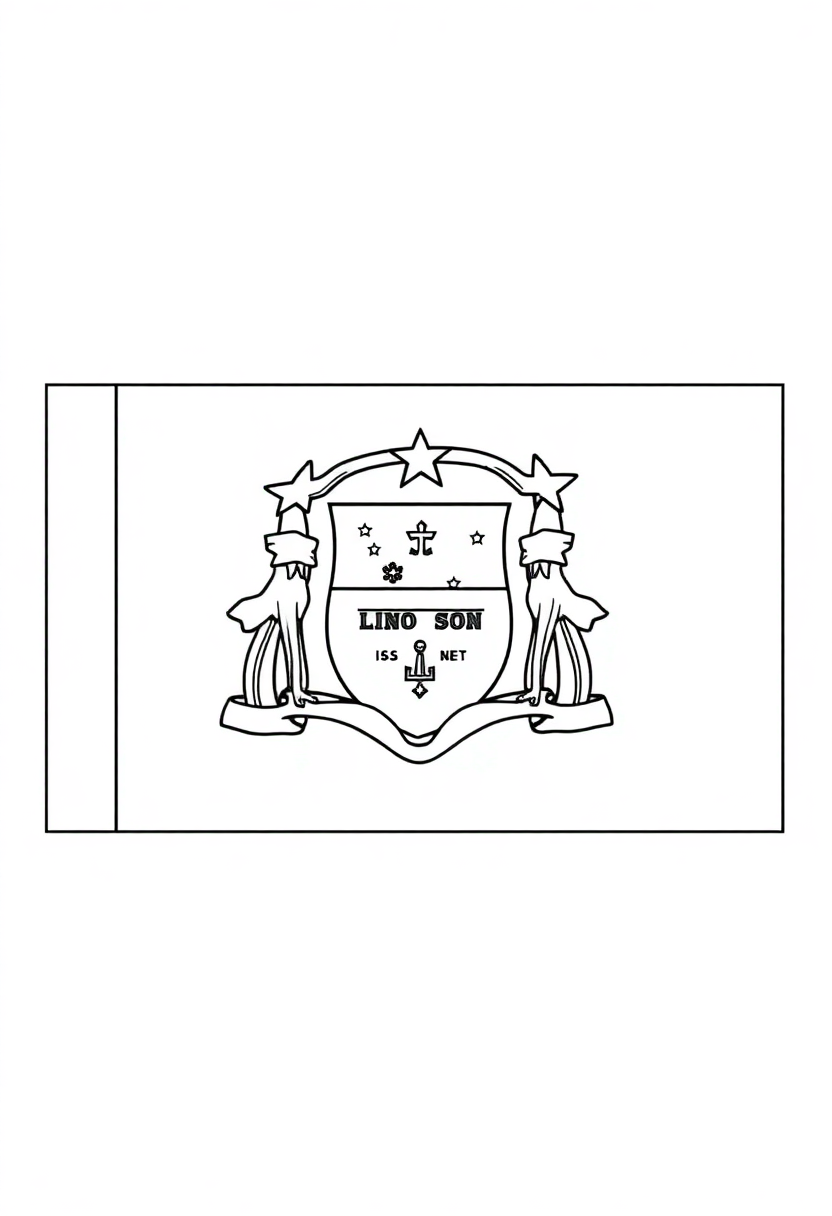 Connecticut State Flag coloring page, free printable