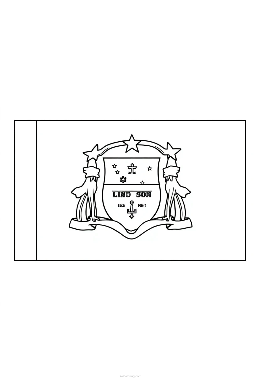 Connecticut State Flag coloring page for kids