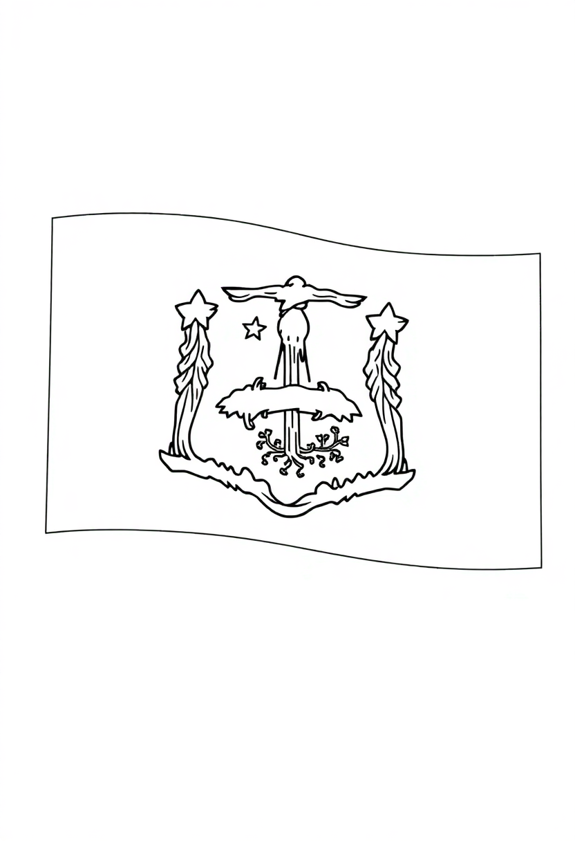 Connecticut State Flag coloring page, free printable