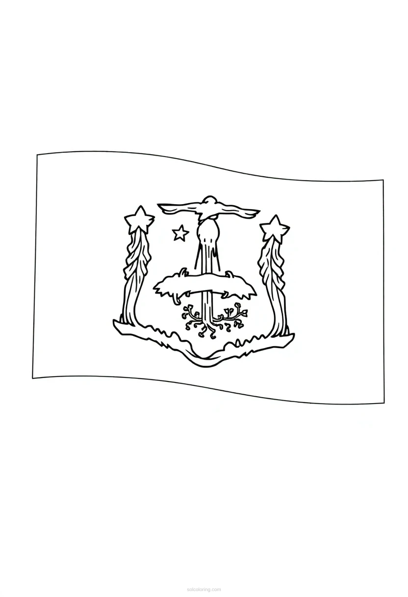 Connecticut State Flag coloring page for kids