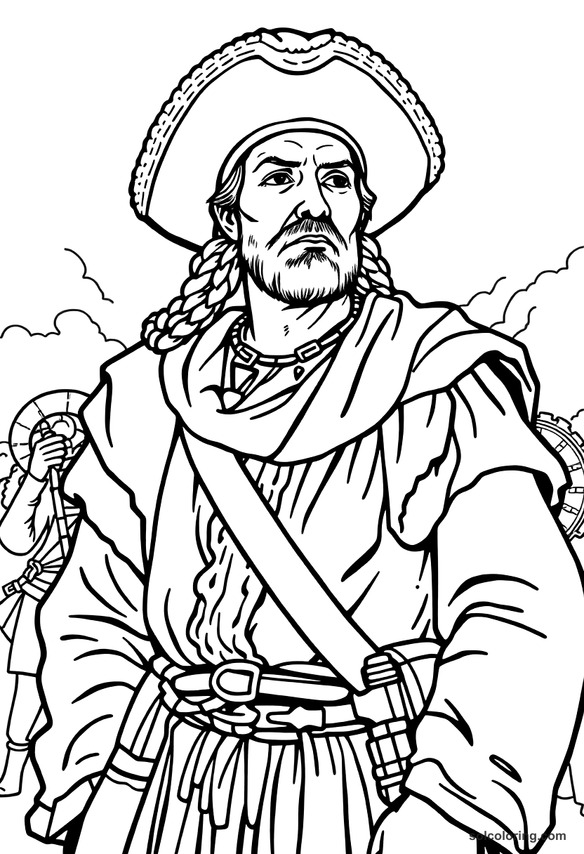 Conquistador Landing In The New World coloring pages
