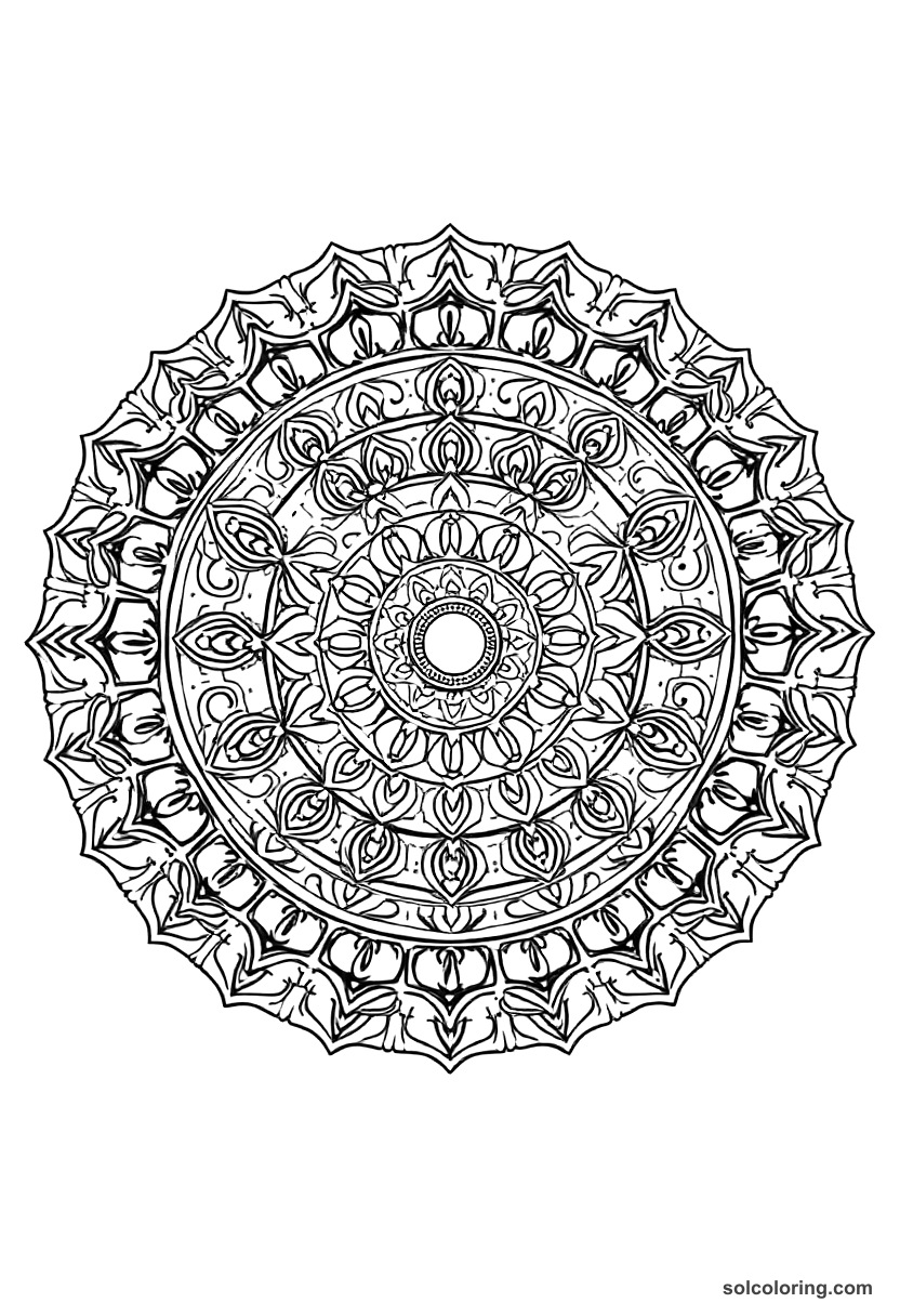 Mandala Constantine the Great at the Battle of Milvian Bridge coloring page, free printable mandala style