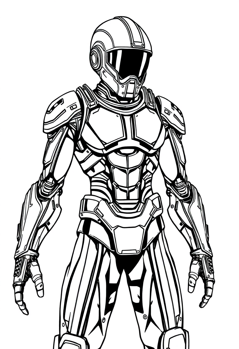 Copper Cyborg coloring page, free printable