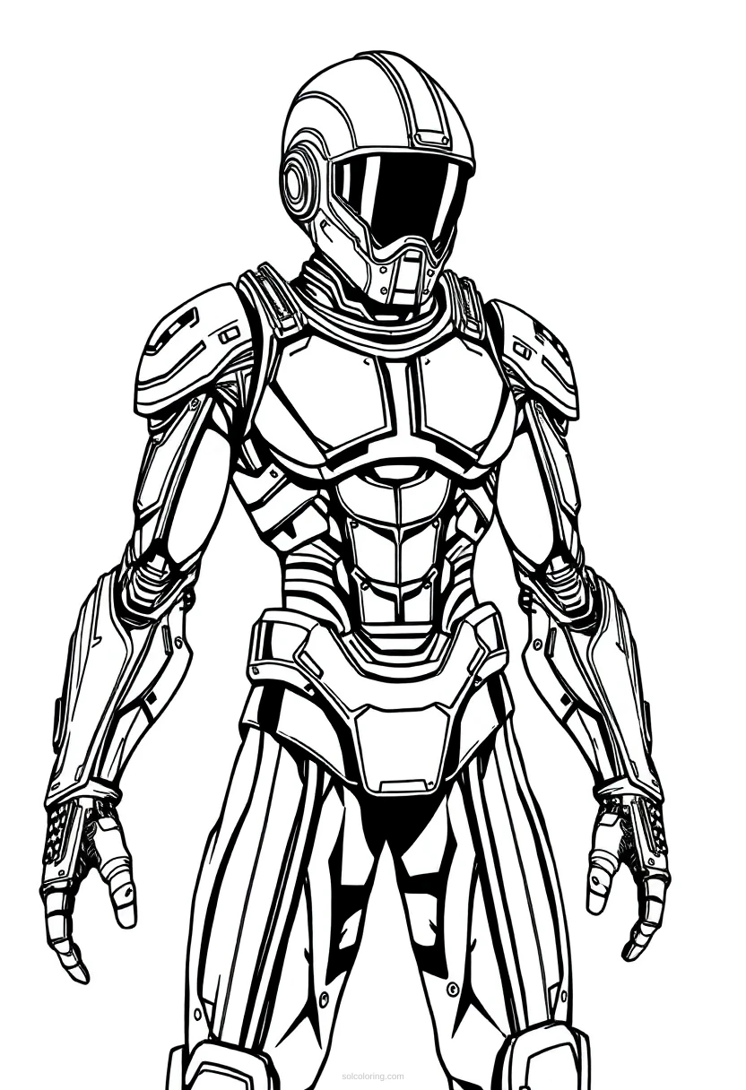 Copper Cyborg coloring page for kids