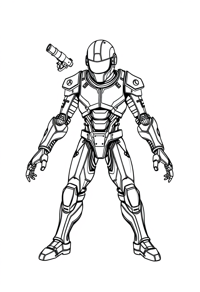 Copper Cyborg coloring page, free printable