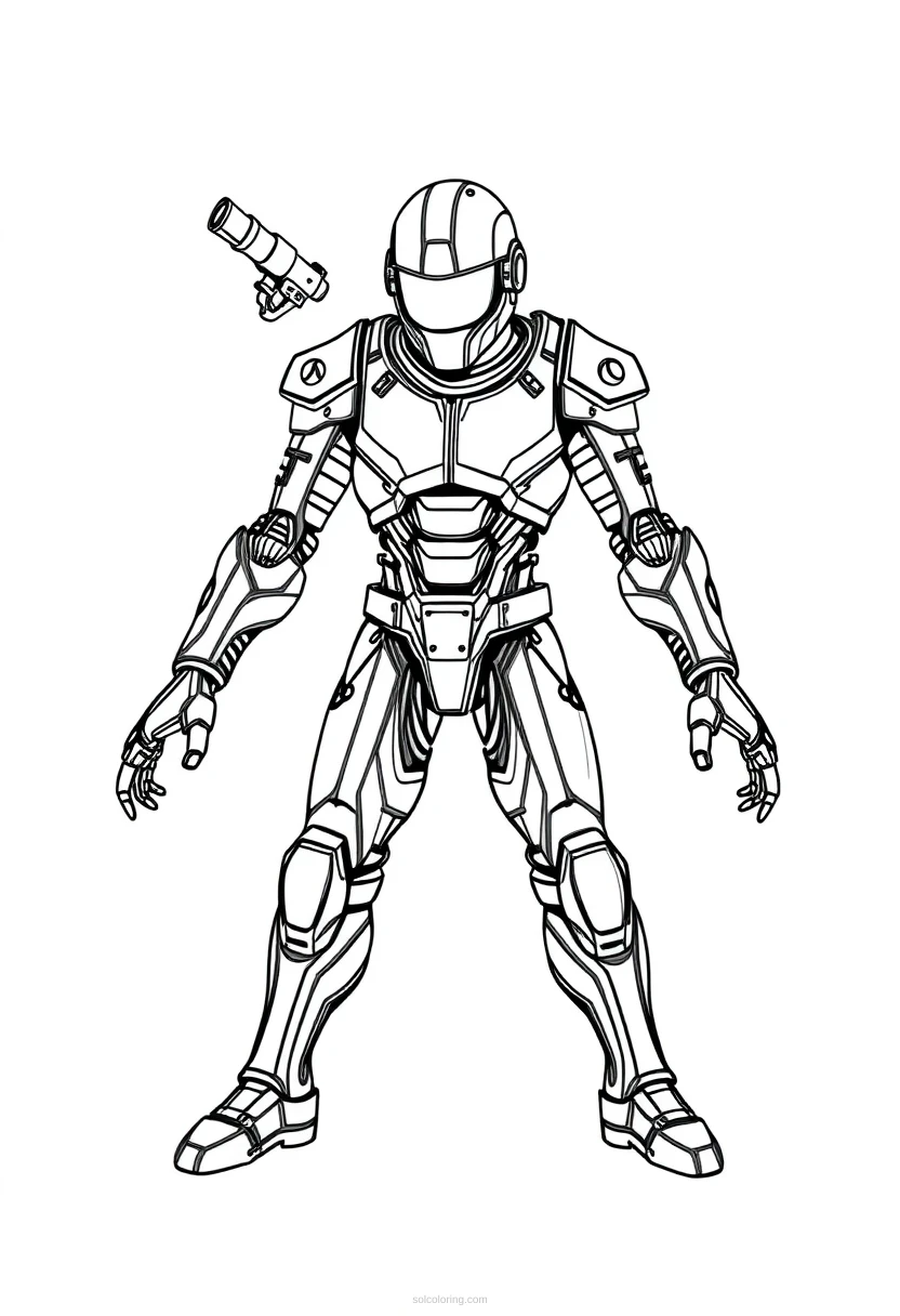 Copper Cyborg coloring page for kids