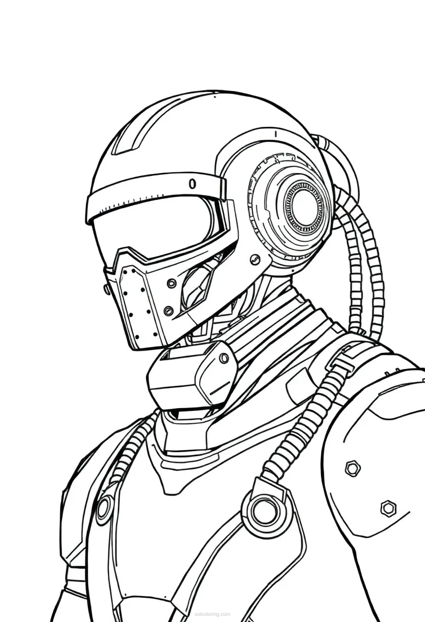 Copper Cyborg coloring page for kids